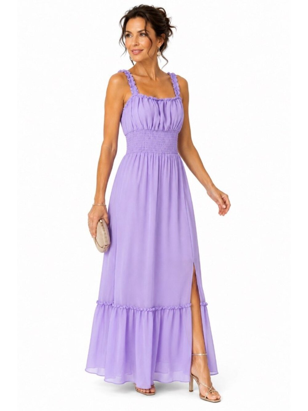 LOVERS AND FRIENDS maxi dress lavender MEDIUM wedding guest cocktail chic